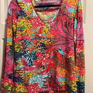 Lilly Pulitzer Marlowe Fishing for Compliments long sleeve top size medium